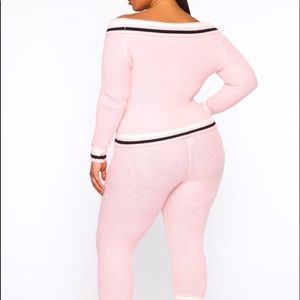 Pink sweater pants set